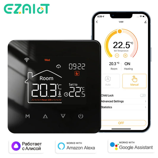 Smart WiFi Thermostat for Electric, Gas, or Water Heating – Compatible with Google Alexa